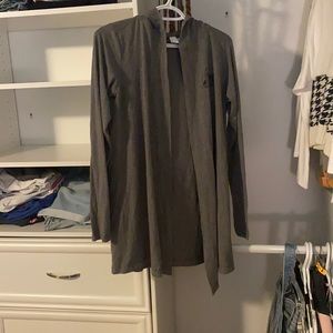 Superbowl 56 open hooded sweatshirt, gray, small